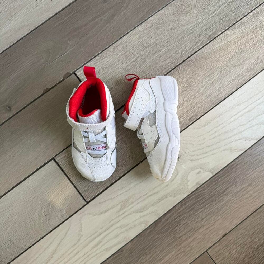 Jordan Toddler White Red Sneakers Size 9C Baby Basketball Shoes